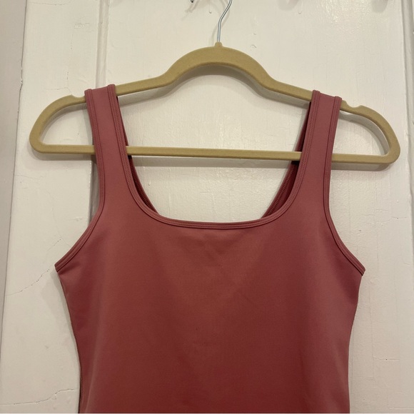 Abercrombie Square Neck Seamless Soft A&F Dusty Pink Bodysuit size Medium - Picture 8 of 12